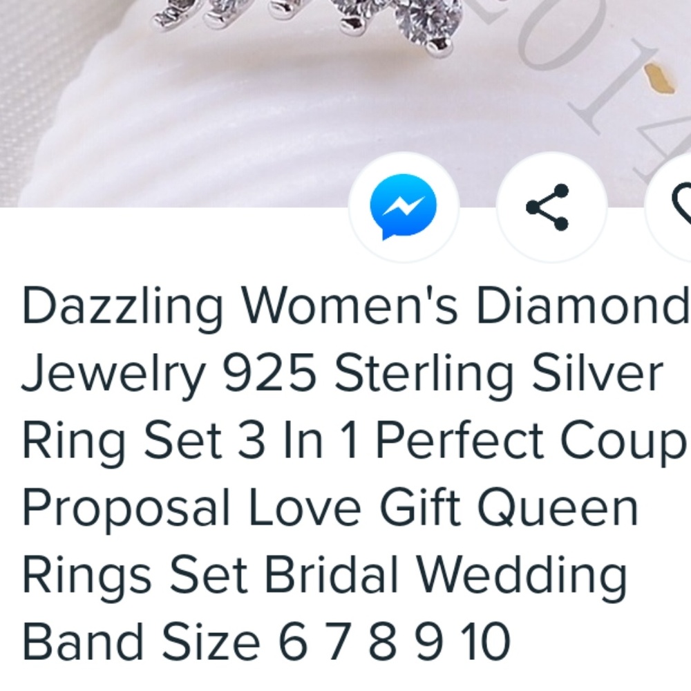 NWT THREE RING WEDDING SET - Picture 4 of 4